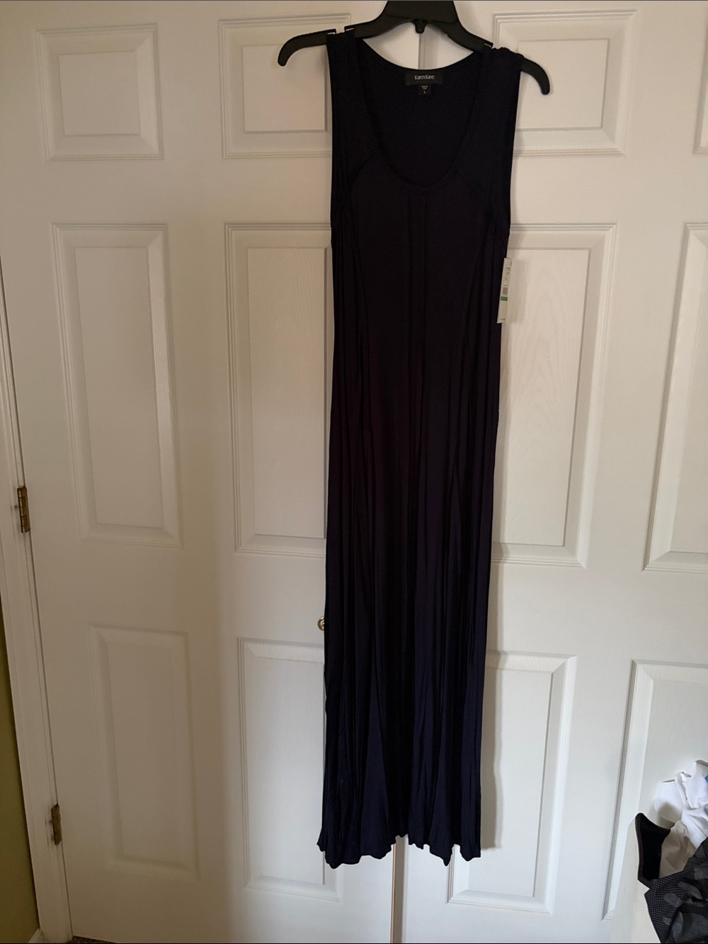 Karen Kane Sleeveless Scoop-Neck Maxi Dress in Navy